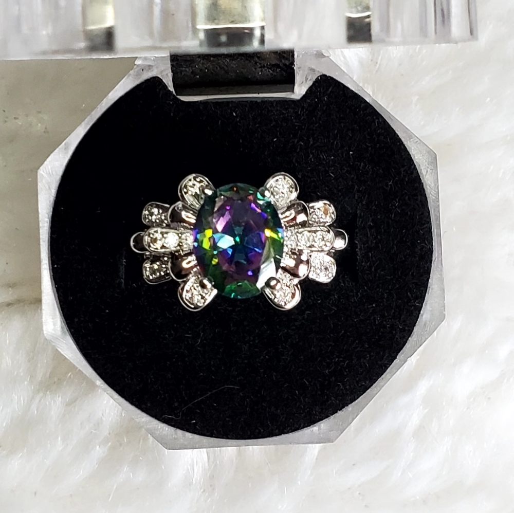 Sterling Mystic Fire Topaz Cocktail Ring